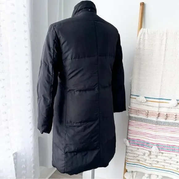 Max Mara Weekend Black Zip Up Long Reversible Puffer Coat Women’s Size US 14 - Picture 5 of 11